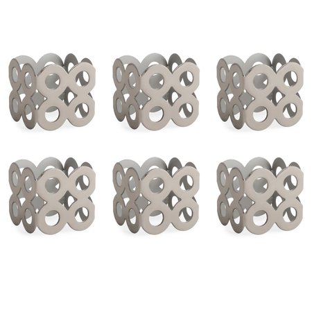 DESIGN IMPORTS Silver Square Die Cut Napkin Ring - Set of 6 CAMZ10245